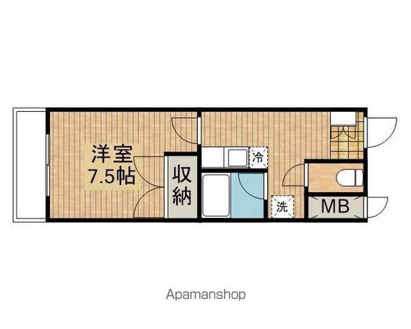 レジデンスコスモ3(1K/1階)の間取り写真