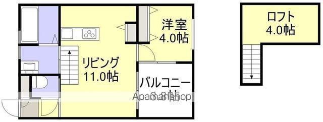 ブランノワールⅠ(1LDK/2階)の間取り写真