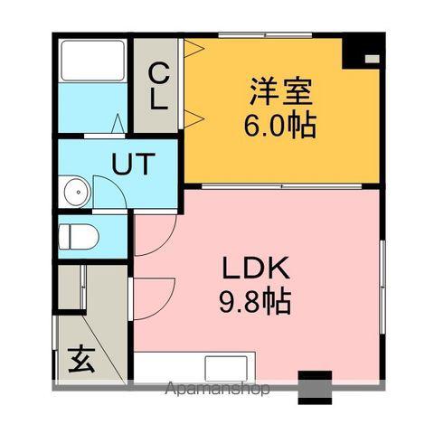 坪川ビル(1LDK/3階)の間取り写真