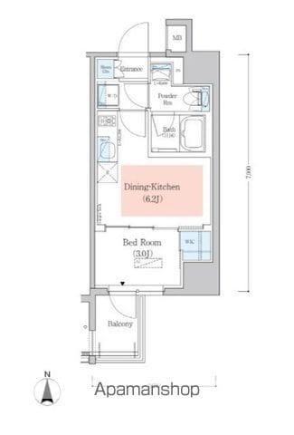 アーバネックス深川木場(1DK/13階)の間取り写真