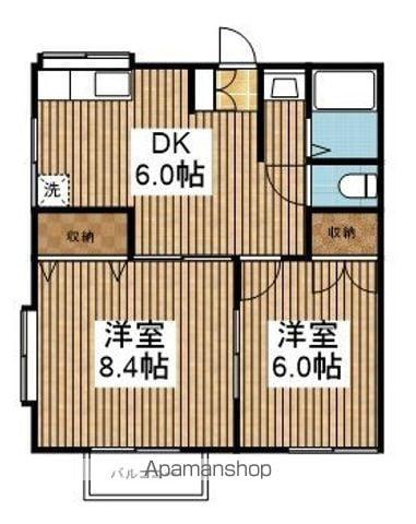 ブリリアントⅡ(2DK/2階)の間取り写真