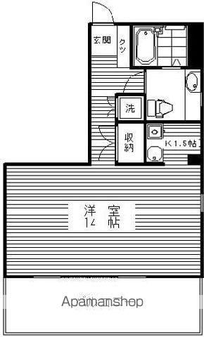 FLAT44-Ⅱ(ワンルーム/3階)の間取り写真