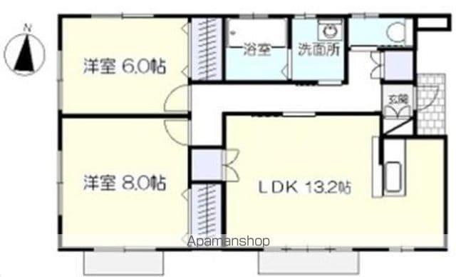 常磐線 亘理駅 徒歩5分 1階建 築12年(2LDK)の間取り写真