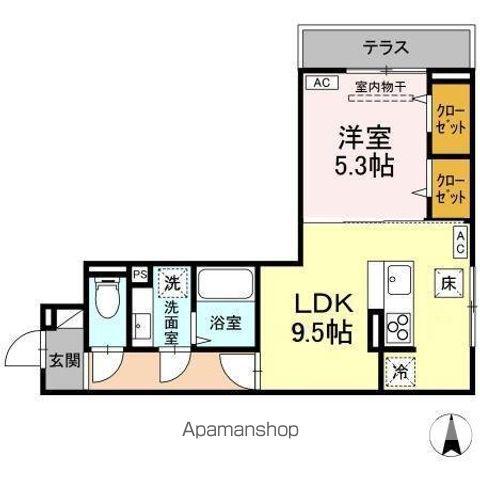 D-ROOM元横山町(1LDK/1階)の間取り写真