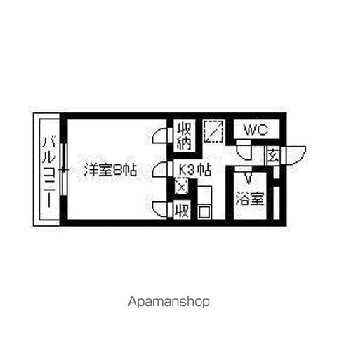 グリーンヒルズ香椎唐原(1K/3階)の間取り写真