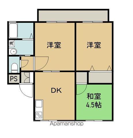 ハーモネート豊中B(3DK/2階)の間取り写真