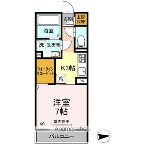 ファグタル(1K/2階)の間取り写真