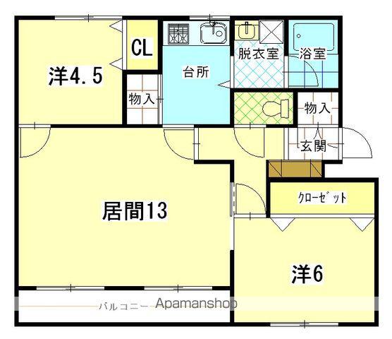ハイツシーブリーズ本町A棟(2LDK/2階)の間取り写真