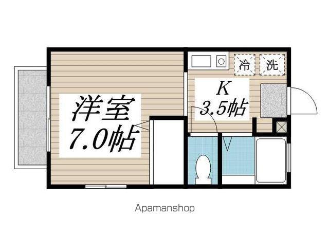 ヒルトップ戸塚(1K/1階)の間取り写真
