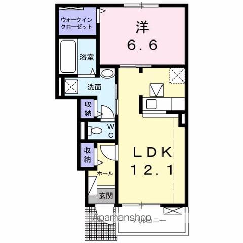 カーサ・アウルムⅡ(1LDK/1階)の間取り写真