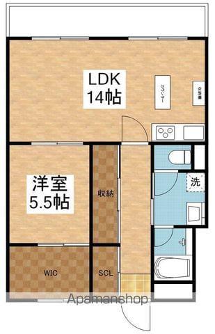 ライフコア笹口(1LDK/6階)の間取り写真