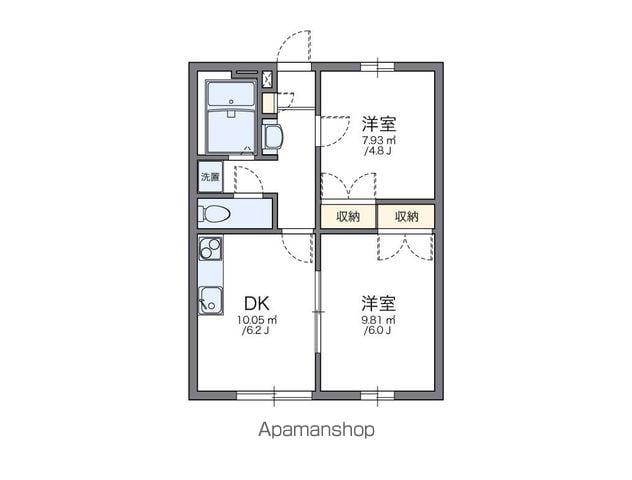 レオパレスクレストC(2DK/1階)の間取り写真