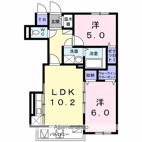 グランドコモンズⅡ(2LDK/4階)の間取り写真