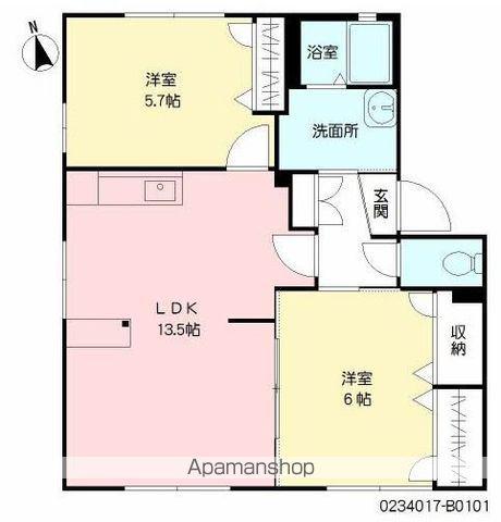 セントラルパーク横尾B(2LDK/1階)の間取り写真