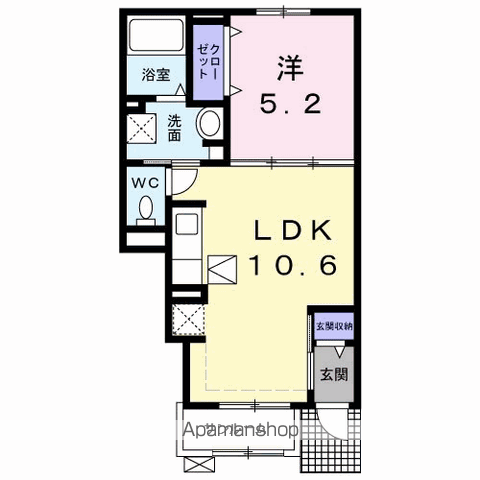 サン・マーレンⅢ(1LDK/1階)の間取り写真