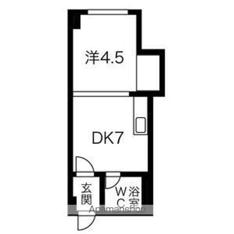 ロードサイド24(ワンルーム/3階)の間取り写真