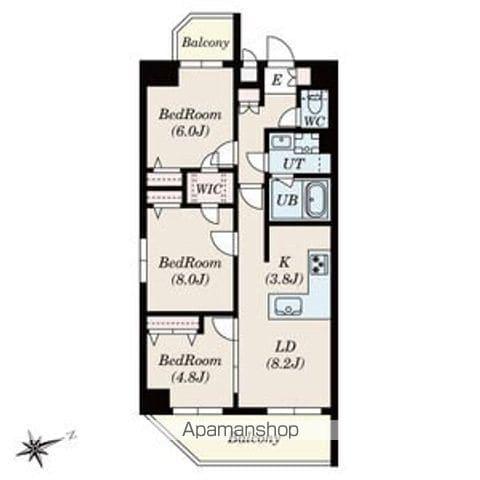 SーRESIDENCE神沢AFFORD12月契約限定キャンペー(3LDK/6階)の間取り写真