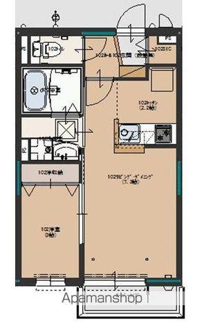 ブリストルⅠ B(1LDK/1階)の間取り写真