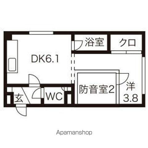 ハーベストⅡ(1DK/1階)の間取り写真