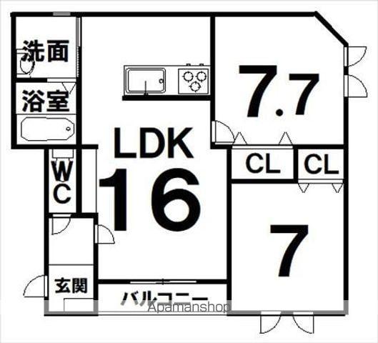 クインベラ(2LDK/1階)の間取り写真