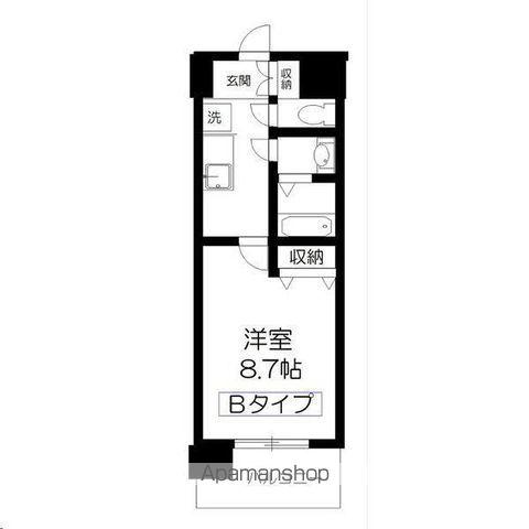アーバンフラッツ長町(1K/9階)の間取り写真