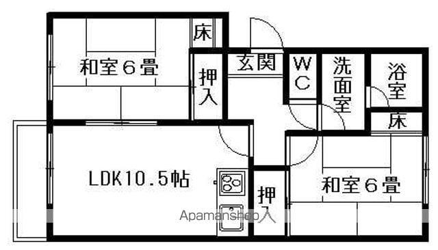 コーポフォレスト(2LDK/1階)の間取り写真