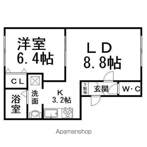 リバティサウスクラウド(1LDK/3階)の間取り写真