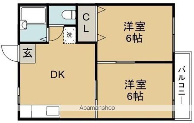 アネックスAKI(2DK/2階)の間取り写真