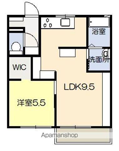 ファミール久木田(1LDK/2階)の間取り写真