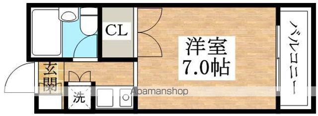 ラテール西田弐番館(1K/2階)の間取り写真