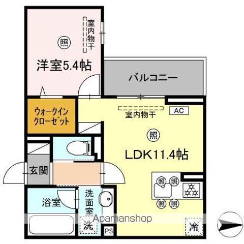サンドルフ高須II番館(1LDK/2階)の間取り写真