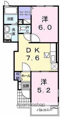 エスポワールB(2DK/1階)の間取り写真