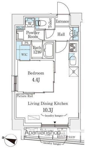 ブリューム西麻布(1LDK/6階)の間取り写真
