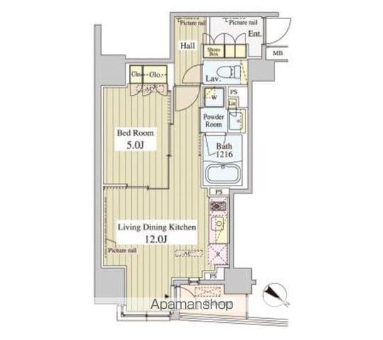 セレサ日本橋堀留町(1LDK/8階)の間取り写真