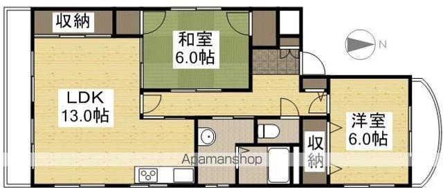 サンハイム岡町(2LDK/2階)の間取り写真