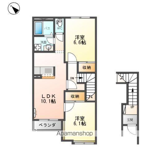 グランディール希(2LDK/2階)の間取り写真