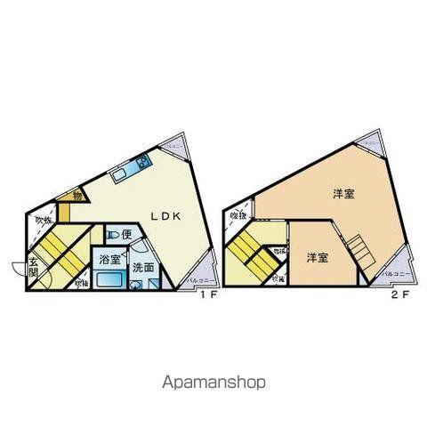 西新ルッソⅠ(2SLDK/4階)の間取り写真