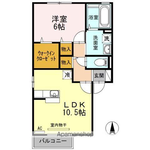 コーポK A棟(1LDK/2階)の間取り写真