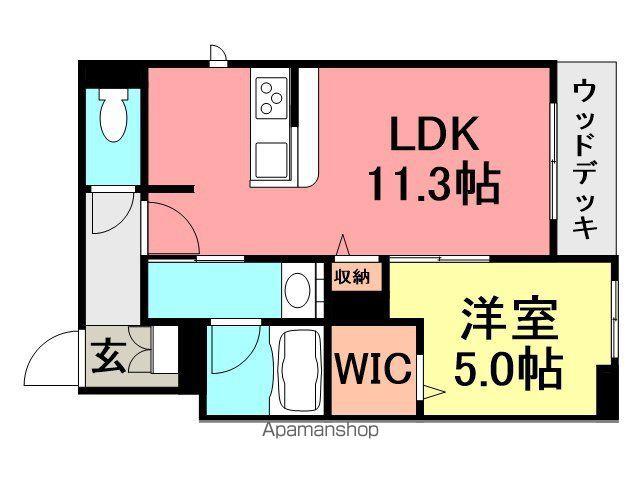 リラフォート武庫之荘(1LDK/1階)の間取り写真