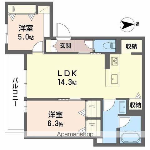 スプランドーレ新金岡(2LDK/2階)の間取り写真
