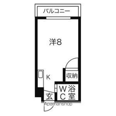 ダイヤモンドハウス(1K/3階)の間取り写真