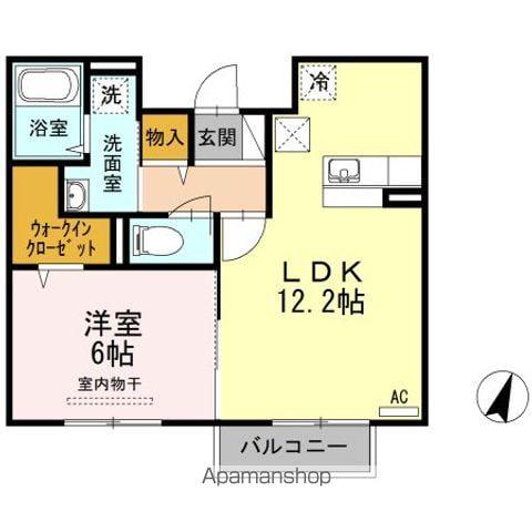 D-ROOM八乙女A(1LDK/1階)の間取り写真