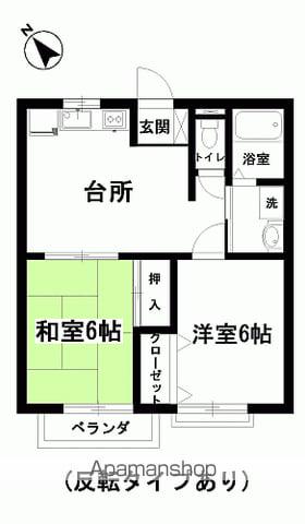 マンションサンフラワーB(2DK/2階)の間取り写真