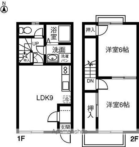 ＤＵＰＬＥＸ国王６５(2DK)の間取り写真