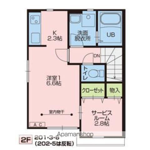 KOSMOSⅢ(1K/2階)の間取り写真