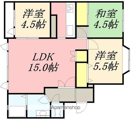 エンドレス五稜郭B(3LDK/4階)の間取り写真