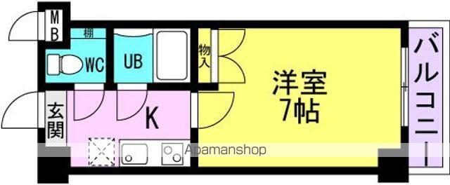 ウィット南塚口(1K/3階)の間取り写真
