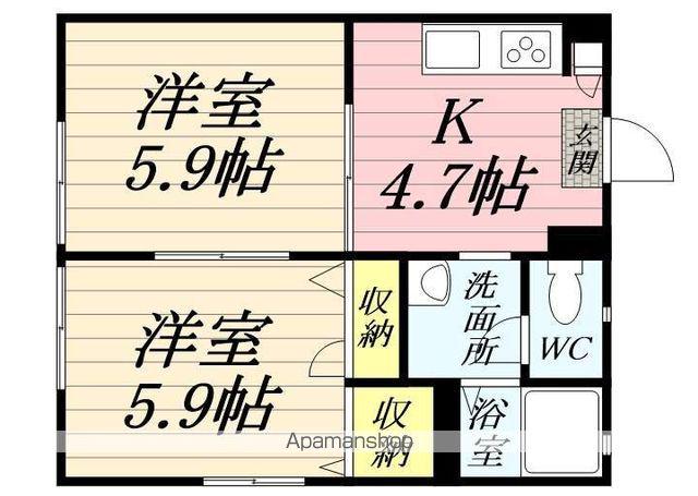 グランパオ(2K/1階)の間取り写真