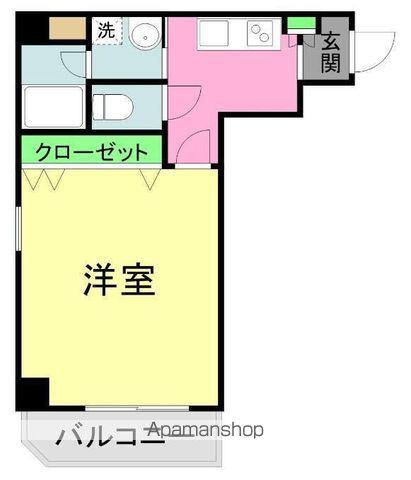 カメリア(1K/8階)の間取り写真