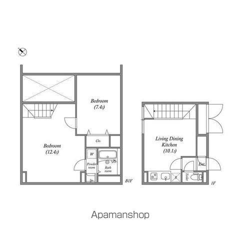 LEGALAND早稲田南(2LDK/1階)の間取り写真
